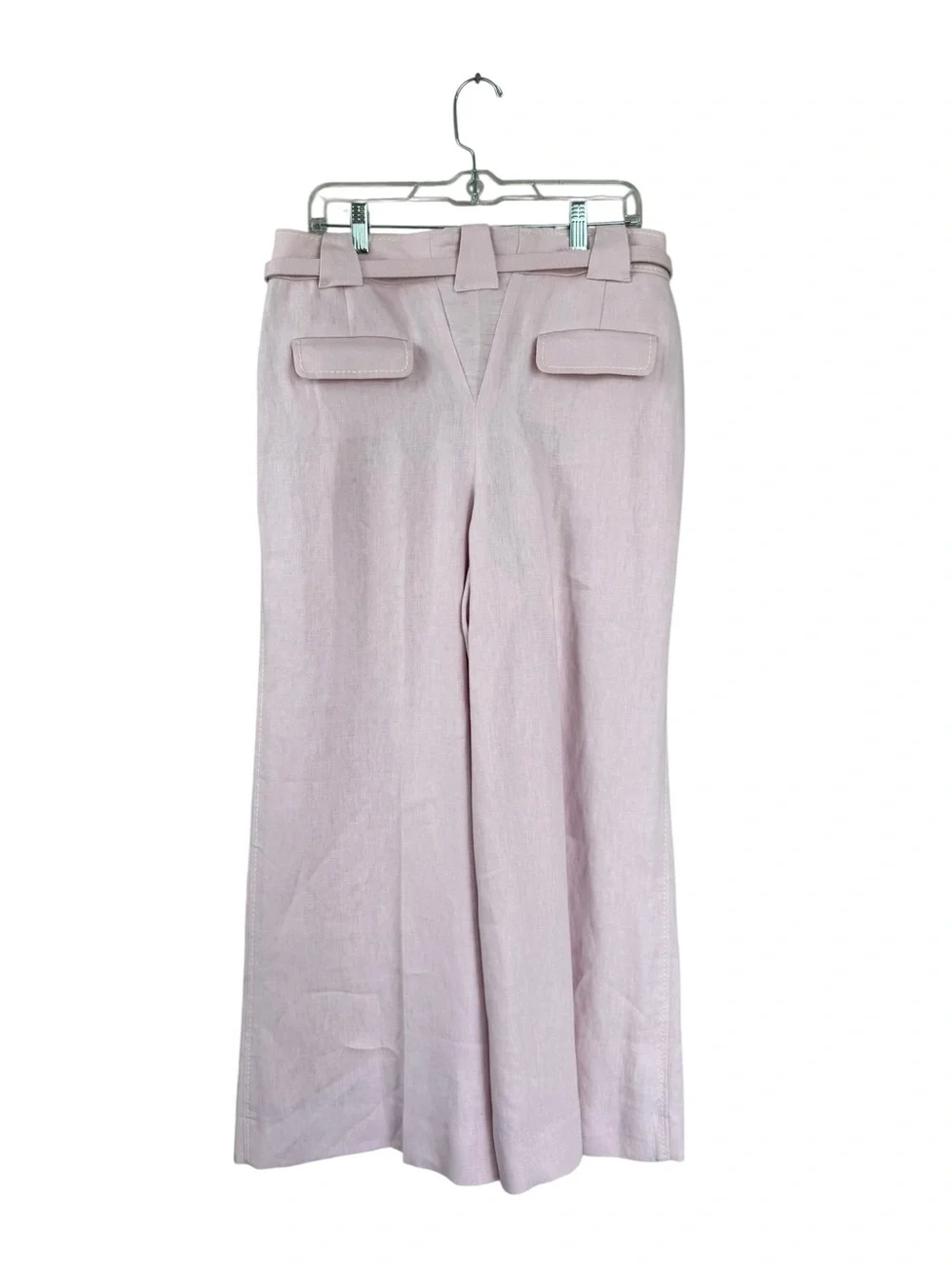 Zimmermann Pink Linen Wide Leg Sailor Pants Anchor Hardware Size 2 (US12)Altered